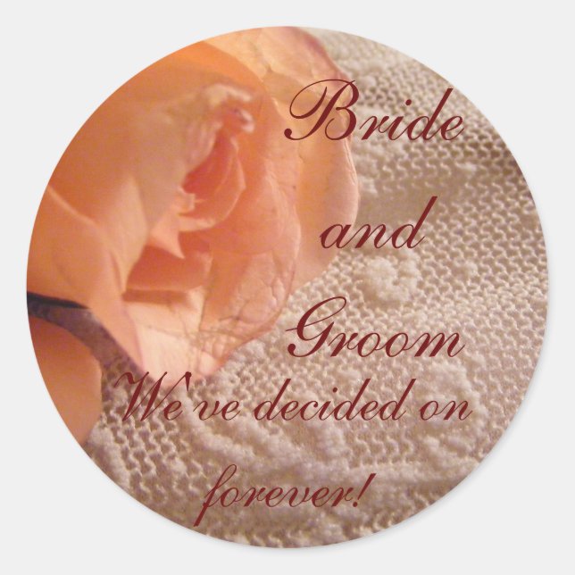 Apricot-Rose und Spitzen-Umschlag Aufkleber (Vorderseite)