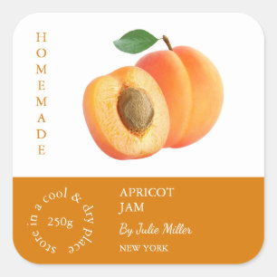 Apricot Small Business Label Quadratischer Aufkleber