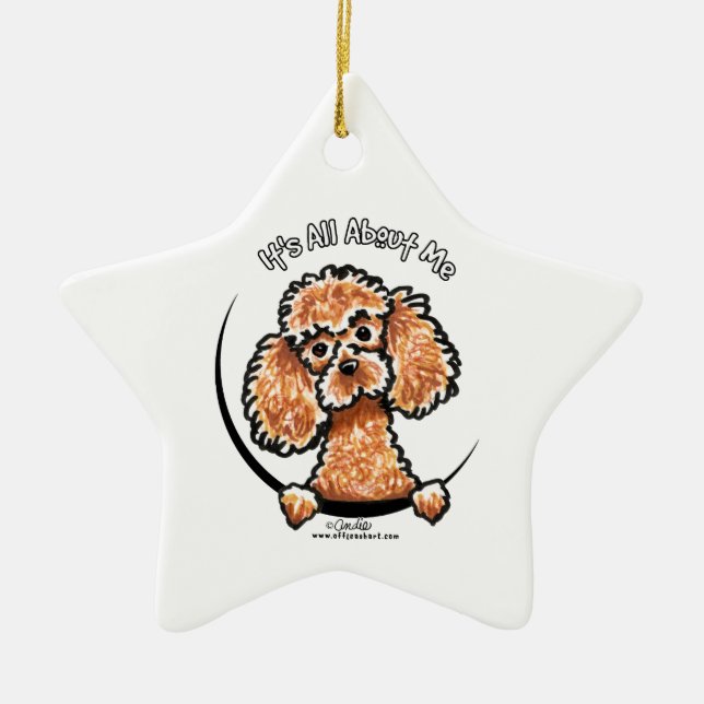 Apricot Toy Miniature Poodle IAAM Keramik Ornament (Vorne)