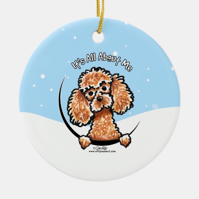 Apricot Toy Poodle alles rund um mich Weihnachten Keramik Ornament (Vorne)
