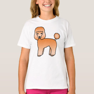 Apricot Toy Poodle Niedlicher Cartoon Dog T-Shirt