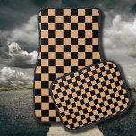 Apricot und Black Checkered Vintag Autofußmatte<br><div class="desc">Apricot und Black Checkered Vintag</div>