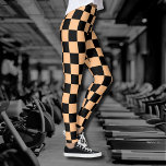 Apricot und Black Checkered Vintag Leggings<br><div class="desc">Apricot und Black Checkered Vintag</div>