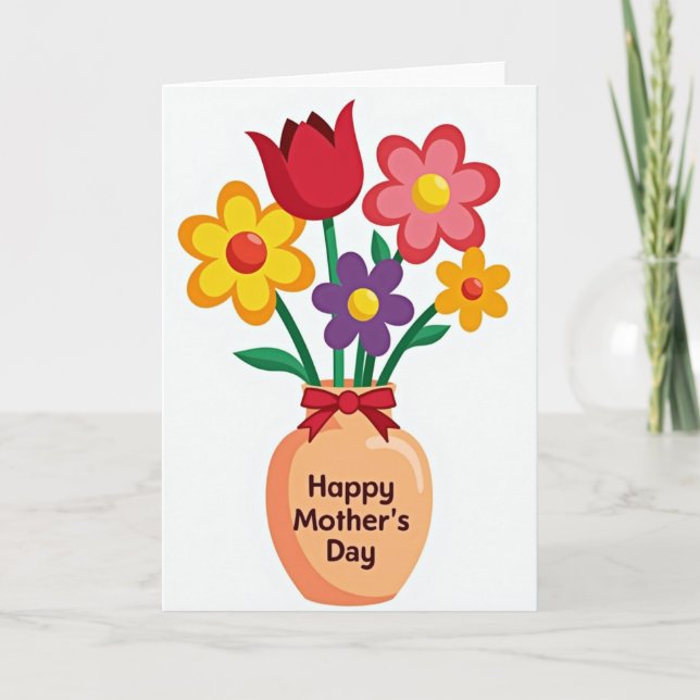 Apricot-Vase-Muttertags-Karte Karte (Vorderseite)