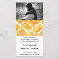 Apricot Vintag Damask Lace Save the Date