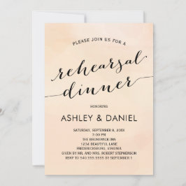 Apricot Watercolor Probe Abendessen Einladung