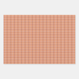 Apricot White Plaid Classic Pattern Geschenkpapier Set