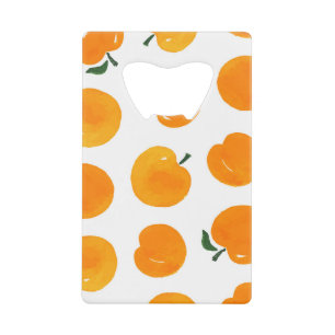 Apricots Aquarell Weißer Hintergrund Vintag Geldbeutel Flaschenöffner