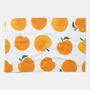 Apricots Aquarell Weißer Hintergrund Vintag Geschirrtuch