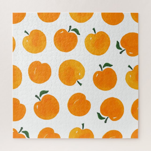 Apricots Aquarell Weißer Hintergrund Vintag Puzzle (Vertikal)