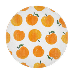 Apricots Aquarell Weißer Hintergrund Vintag Schneidebrett