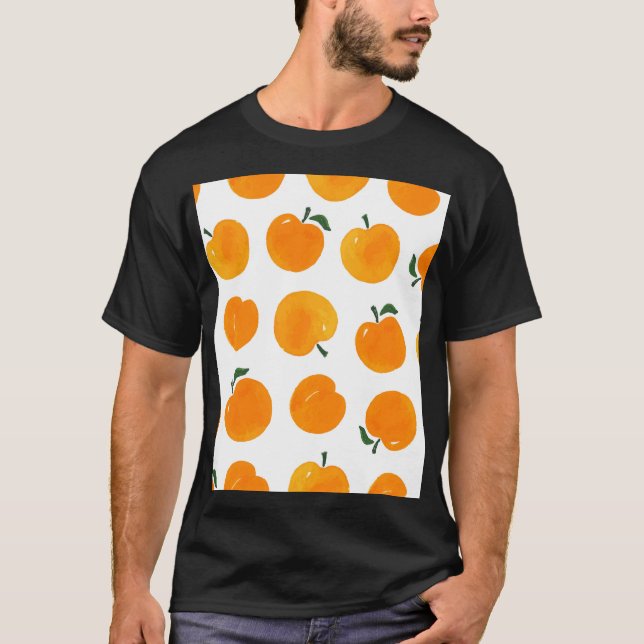 Apricots Aquarell Weißer Hintergrund Vintag T-Shirt (Vorderseite)