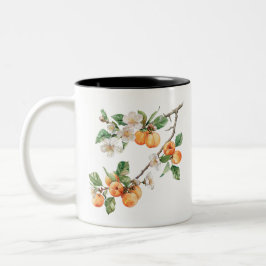 Apricots Mug: Rustic Fruit Kitchen Decor Zweifarbige Tasse