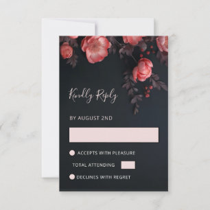 Aprikose 3D Rosen Hochzeit RSVP Karte