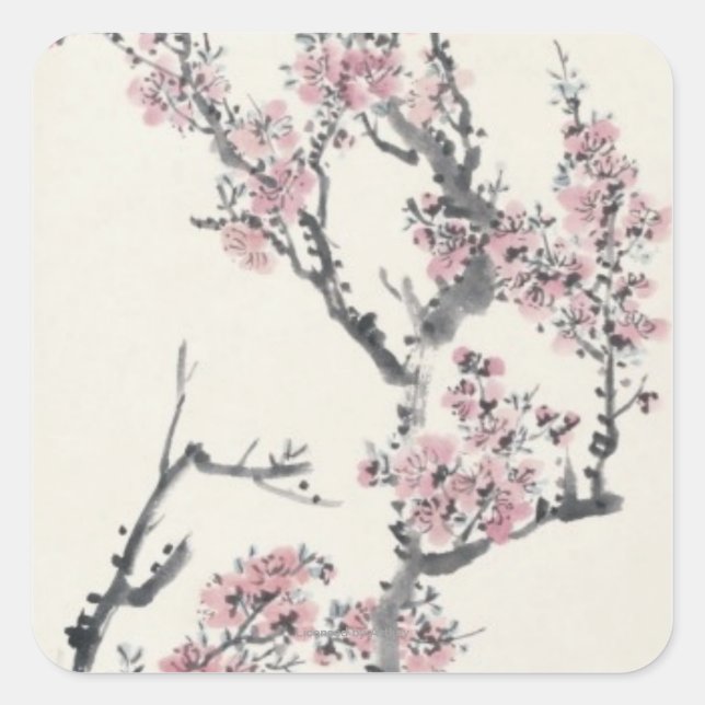 Aprikose Quadratischer Aufkleber (Vorderseite)