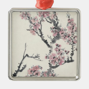 Aprikose Silbernes Ornament