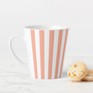Aprikose und weiße vertikale Streifen Milchtasse