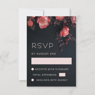 Aprikosen 3D Rosen Hochzeit RSVP Karte