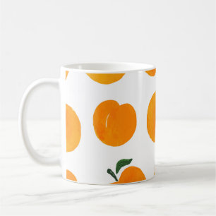 Aprikosen Aquarell Weiße Hintergrund Vintage Kaffeetasse