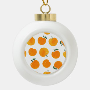 Aprikosen Aquarell Weiße Hintergrund Vintage Keramik Kugel-Ornament