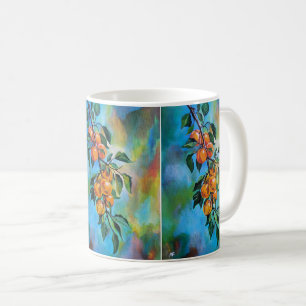 Aprikosen auf einem Sommerzweig Gemälde von Alfred Kaffeetasse
