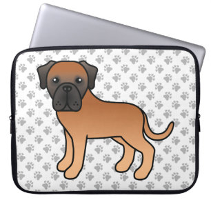 Aprikosen-Englische Dogge Süßer Cartoon-Hund & Pfo Laptopschutzhülle