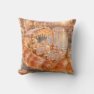 Aprikosen-Kristall-Croissant-Kanal-Tee-Boot Kissen