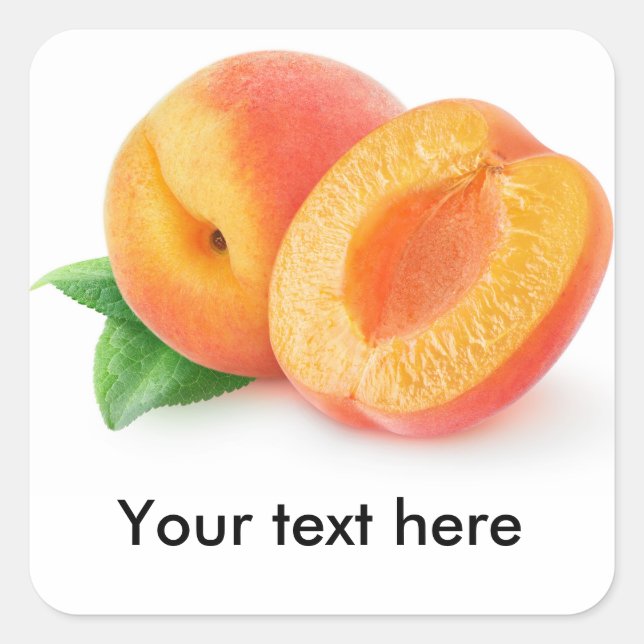 Aprikosen kürzen quadratischer aufkleber (Vorderseite)