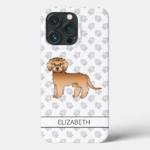 Aprikosen-Mini-Goldendoodle-Cartoon-Hund & Name Case-Mate iPhone Hülle