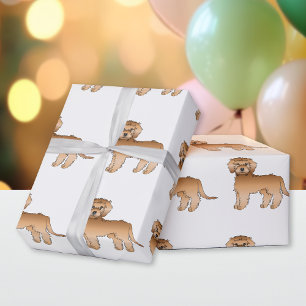 Aprikosen-Mini-Goldendoodle Süßes Cartoon-Hund-Mus Geschenkpapier