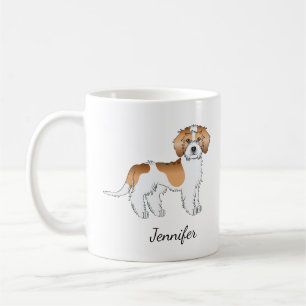 Aprikosen-Parti-Farben-Mini-Goldendoodle-Hund & Na Kaffeetasse