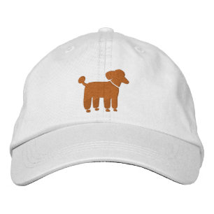 Aprikosen-Pudel-Hund-Logo (einstellbare Farbe) Bestickte Kappe