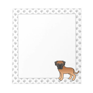 Aprikosenfarbener Englischer Mastiff Süßer Cartoon Notizblock