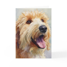 Aprikosenfarbener Goldendoodle-Wasserfarben