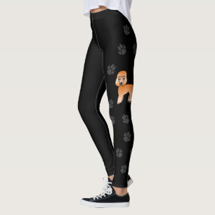 Aprikosenfarbener Toy Pudel Süßer Hund Mit Pfoten Leggings