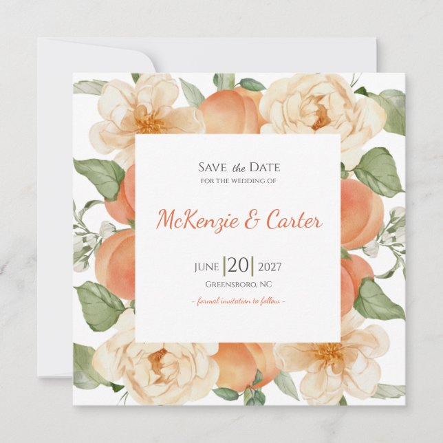 Aprikosenplantage Botanisch Save the Date (Vorderseite)