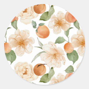 Aprikosenplantage Botanischer Floraler Hochzeitsau Runder Aufkleber