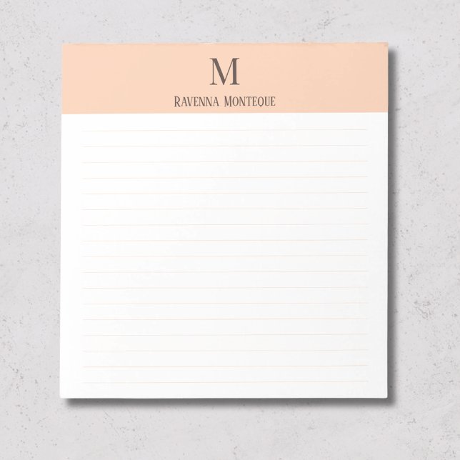 Aprikot Klassisch Personalisiertes Monogramm Buchs Notizblock (Von Creator hochgeladen)