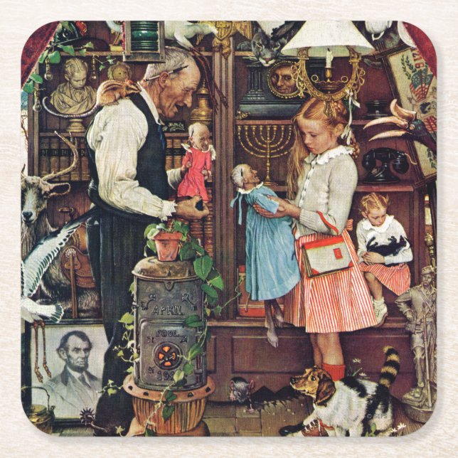 April, 1948 rechteckiger pappuntersetzer (Vorderseite)