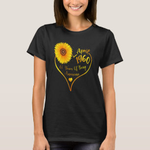 April 1960 61. Geburtstag von Frauen Sonnenblumen T-Shirt