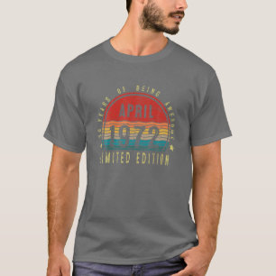 April 1972 50-jährige Geschenke für Männer Vintag T-Shirt