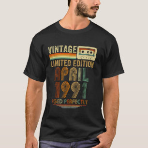 April 1991 Retro 34. Geburtstagsgeschenke Für Männ T-Shirt