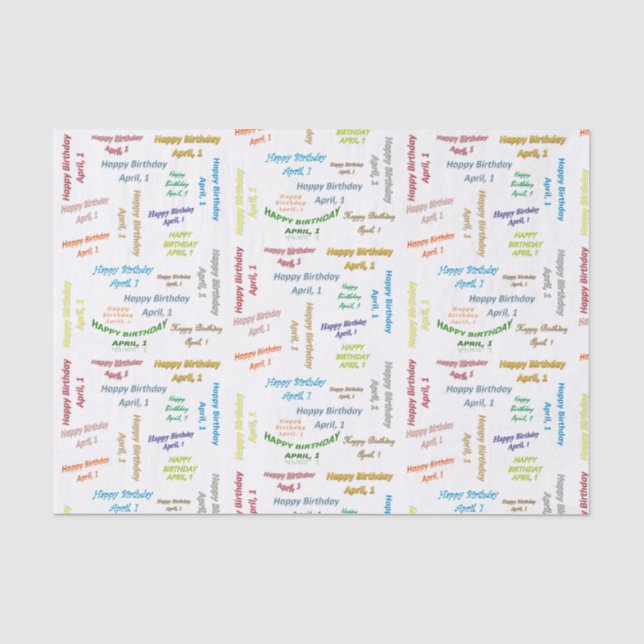 April, 1. Geburtstag, Tissue Paper Seidenpapier (Vorderseite)