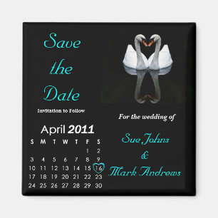 April 2011 Save the Date, Hochzeitsankündigung Magnet