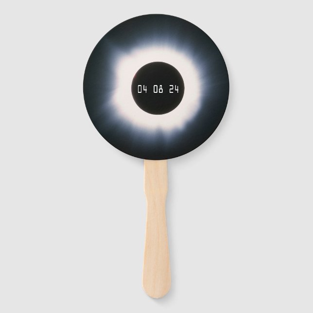 April 2024 Gesamtsolarauskitzel in Schwarz und Wei Fächer (Vorderseite)