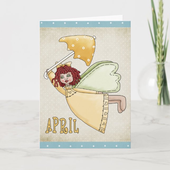 April Angel Blank Grußkarte Karte (Vorderseite)