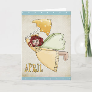 April Angel Blank Grußkarte Karte
