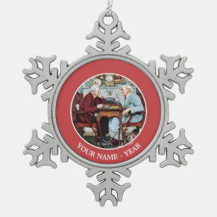 April, April 1943 Schneeflocken Zinn-Ornament