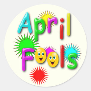 April, Aprilscherz, Lustige Farben Runder Aufkleber