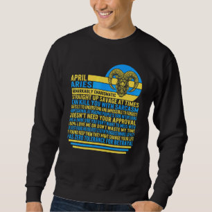April Aries Facts Zodiac Sign Sonnenblumen Astrolo Sweatshirt